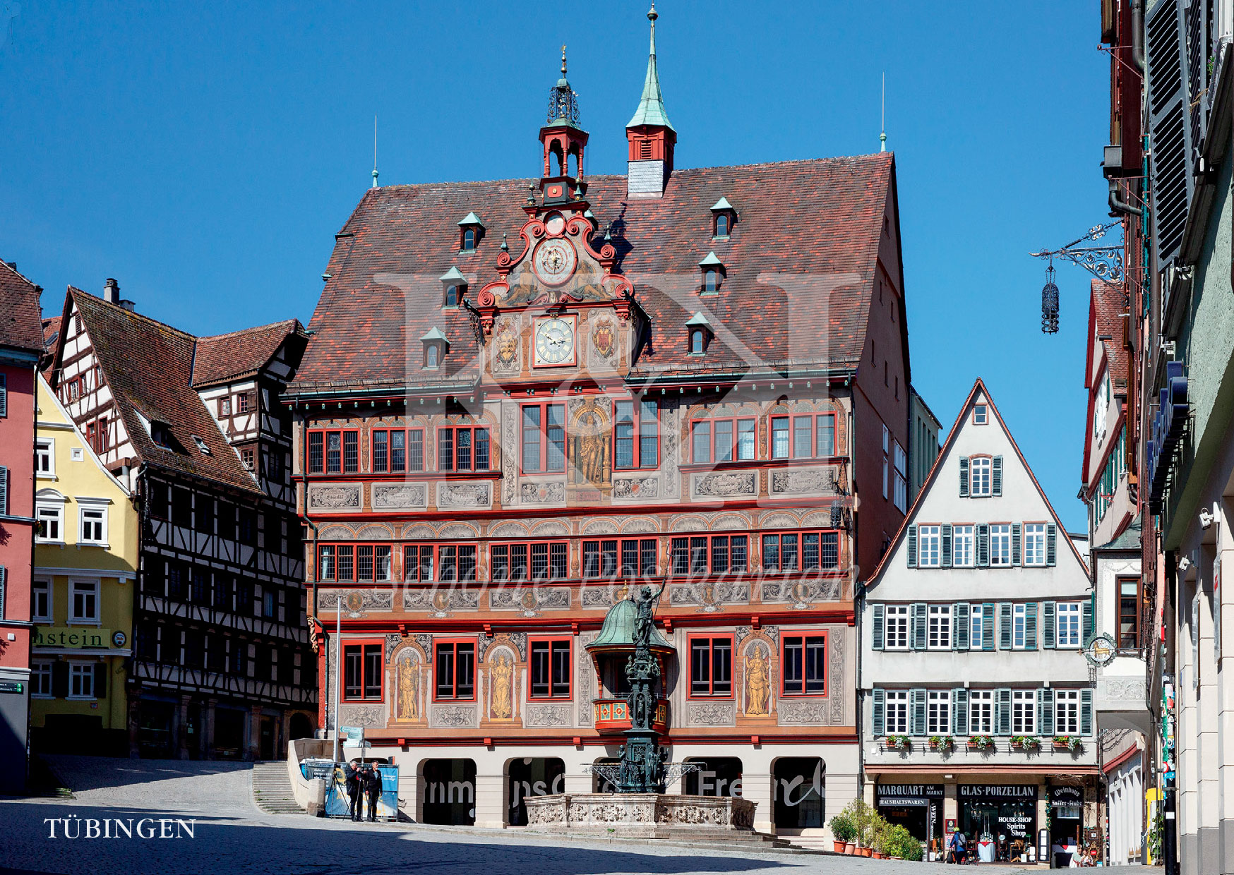 >>> NEU: Schöne Postkarte Nr. 81 · Rathaus Tübingen, ab 1435 gebaut und mehrfach erweitert und renoviert
