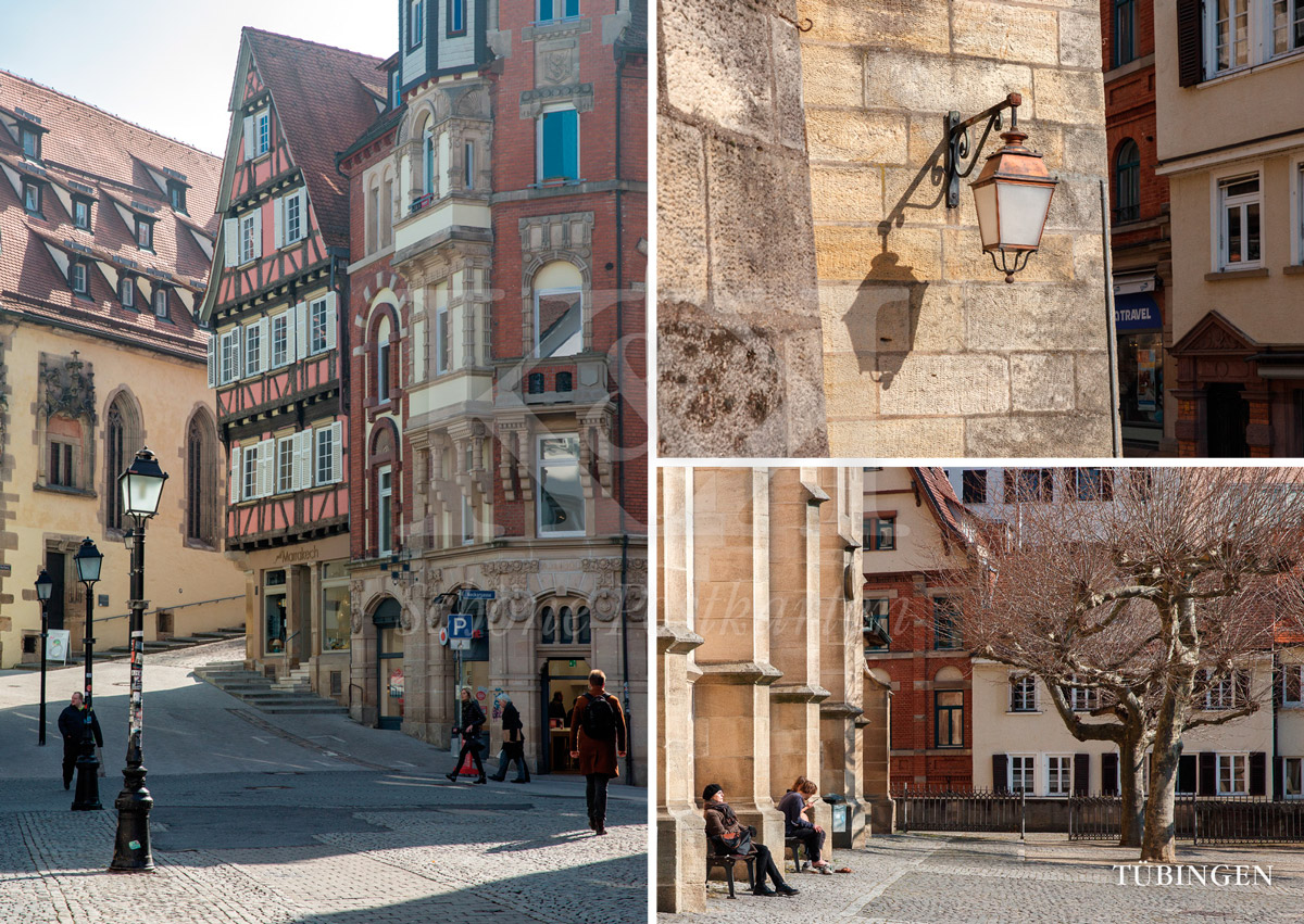 Nr. 60 · Tübinger Altstadt: Holzmarkt und Stiftskirche | © Schöne Postkarten, Tübingen
